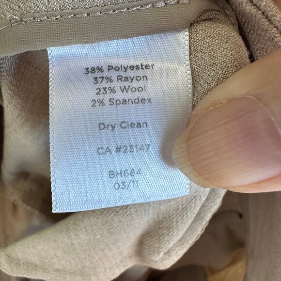 Talbots Signature 12P Wool Blend Dress Pants Beige Career Office Classic Trouser - Picture 8 of 9